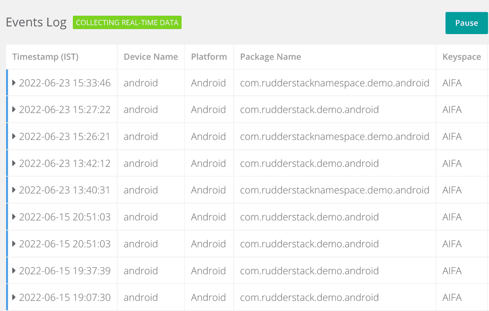 Singular event delivery settings