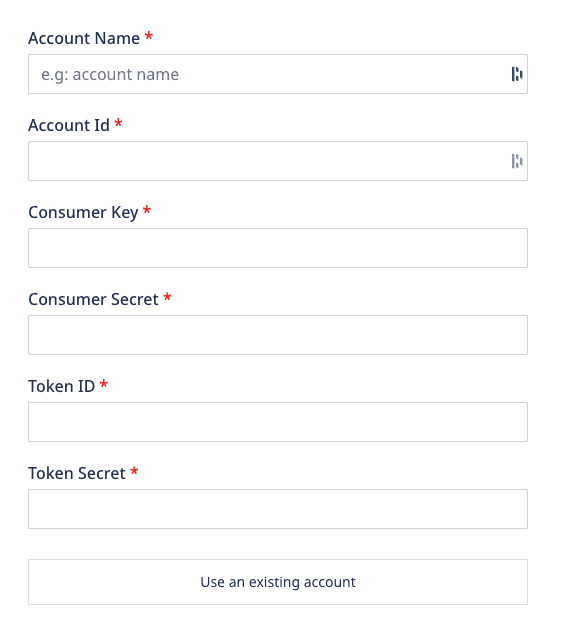 Netsuite connection settings